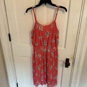 Pink floral dress, lightly used, women’s size medium.